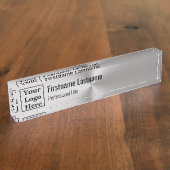 Modern geborsteld metaal Kijk hier je Logo Naambordje (Zijkant)