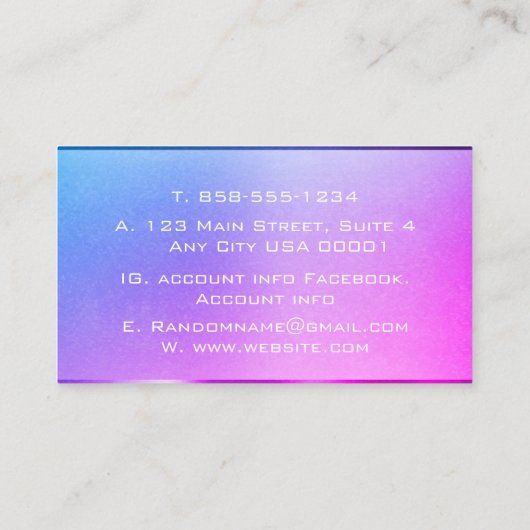 Modern geborsteld metaal Metallic Roestvrij staal Visitekaartje (Achterkant)