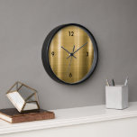 Modern geborsteld metaal zwart goud<br><div class="desc">Moderne,  metalen goudkleurige typografie Numerieke nummers Home Kantoor Kitchen Living Room Bathroom Klok</div>