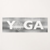 Modern geborsteld metallic zilver grijs lotus bloe yogamat (Voorkant (horizontaal))