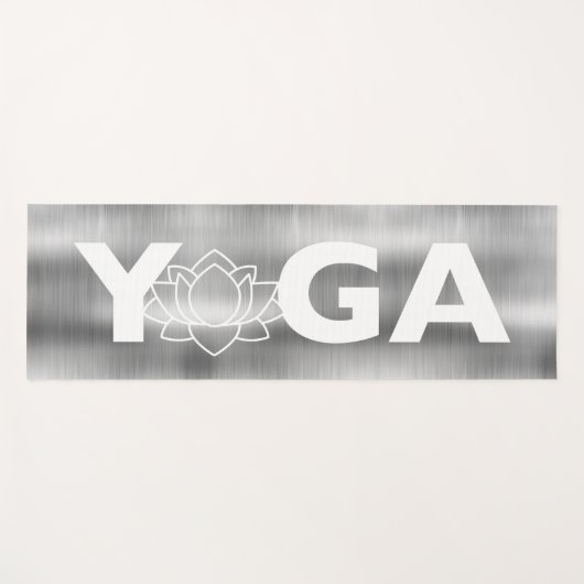 Modern geborsteld metallic zilver grijs lotus bloe yogamat (Voorkant (horizontaal))