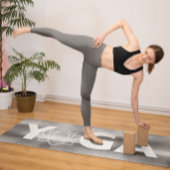 Modern geborsteld metallic zilver grijs lotus bloe yogamat