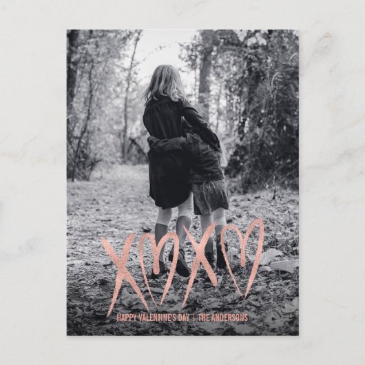 Modern geborsteld Roos Gold Valentijn Briefkaart (Voorkant)