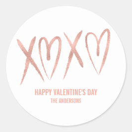 Modern geborsteld Roos gouden Valentijn Sticker