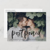 Modern geborsteld Script Weddenschap-uitstel Aankondigingskaart (Voorkant / Achterkant)