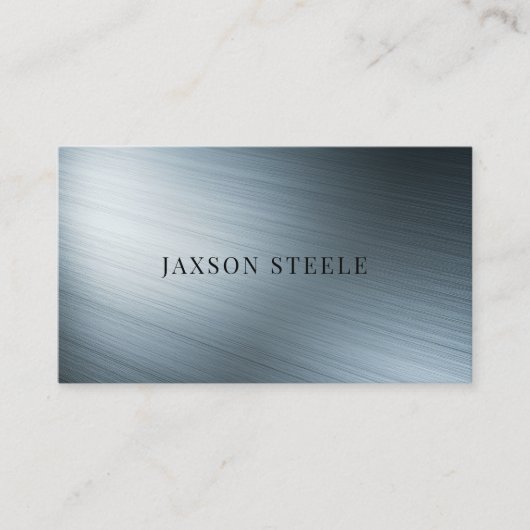 Modern geborsteld staal visitekaartje (Voorkant)