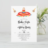 Modern geborsteld Typografie Sombrero Baby Fiesta Kaart (Staand voorkant)