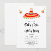 Modern geborsteld Typografie Sombrero Baby Fiesta Kaart (Voorkant / Achterkant)