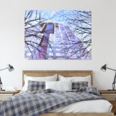 Modern gebouw met bomen canvas afdruk (Insitu (Slaapkamer))