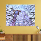 Modern gebouw met bomen canvas afdruk (Insitu (Woonkamer))