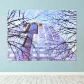 Modern gebouw met bomen canvas afdruk (Insitu (Houten vloer))