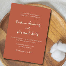 Modern gebrand Sinaasappel Eenvoudige bruiloft