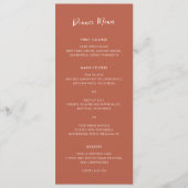 Modern gebrand Sinaasappel Eenvoudige bruiloft Menu (Voorkant)