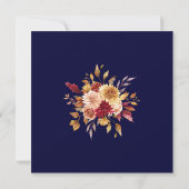 Modern gebrand Sinaasappel Navy Blue Wildflowers W Save The Date (Achterkant)