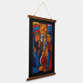 Modern gebrandschilderd glas Drie Wijzen in het En Hangend Wandkleed (Gebogen)