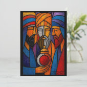 Modern Gebrandschilderd Glas Drie Wijzen Kaart (Staand voorkant)