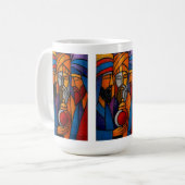 Modern Gebrandschilderd Glas Drie Wijzen Koffiemok (Voorkant links)