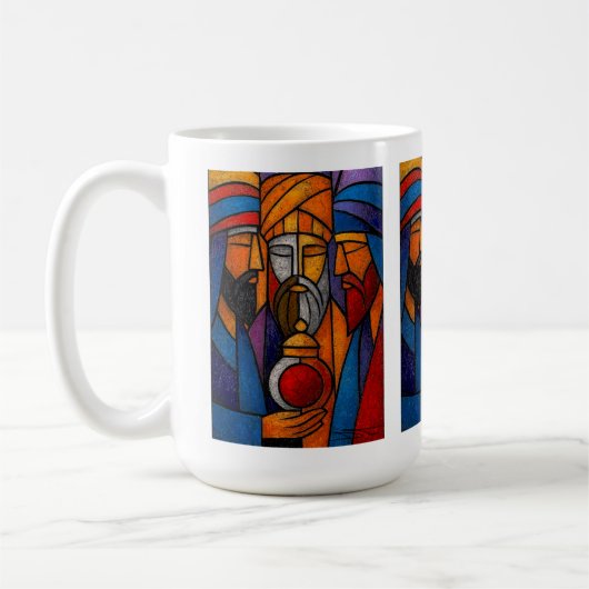 Modern Gebrandschilderd Glas Drie Wijzen Koffiemok (Links)