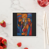 Modern Gebrandschilderd Glas Drie Wijzen Servet (Insitu)