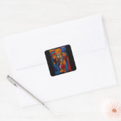 Modern Gebrandschilderd Glas Drie Wijzen Vierkante Sticker (Envelop)
