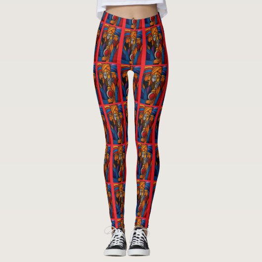 Modern Gebrandschilderde Drie Wijzen in het Engels Leggings (Voorkant)