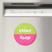 Modern gebruiksvoorwerp vuile schone preppy roze v magneet (Insitu (Vaatwasser))