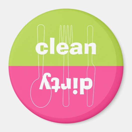 Modern gebruiksvoorwerp vuile schone preppy roze v magneet (Voorkant)