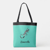 Modern Gecko Zee Green en Black Tote Bag (Achterkant)