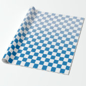 Modern Gecontroleerd blauw verloop en wit patroon Cadeaupapier (Uitgerold)