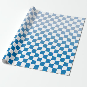 Modern Gecontroleerd blauw verloop en wit patroon Cadeaupapier
