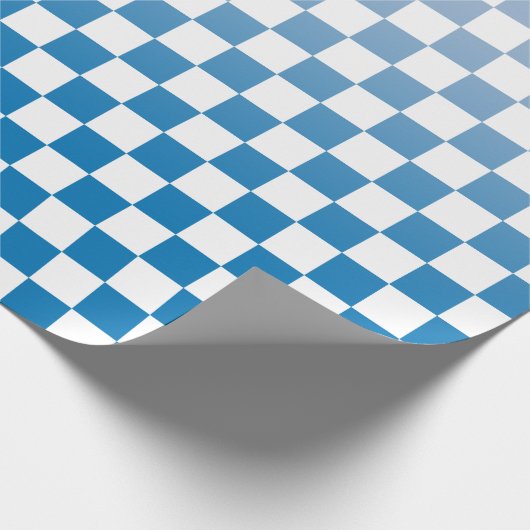 Modern Gecontroleerd blauw verloop en wit patroon Cadeaupapier (Hoek)
