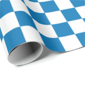 Modern Gecontroleerd blauw verloop en wit patroon Cadeaupapier (Rol Hoek)