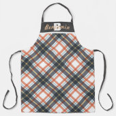 Modern Gecontroleerd grijs Oranje Vaderdag Schort (Voorkant)