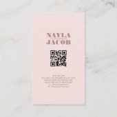Modern gedempt Paarse geruit patroon QR-code Visitekaartje (Achterkant)
