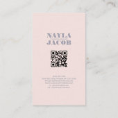 Modern gedempt Paarse geruit patroon QR-code Visitekaartje (Achterkant)