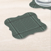 Modern gedempte olijf Houndstooth-patroon Kartonnen Onderzetters (Gekanteld)
