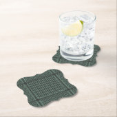 Modern gedempte olijf Houndstooth-patroon Kartonnen Onderzetters (Insitu)
