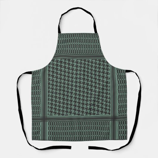 Modern gedempte olijf Houndstooth-patroon Schort (Voorkant)