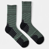 Modern gedempte olijf Houndstooth-patroon Sokken (Rechts)