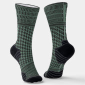 Modern gedempte olijf Houndstooth-patroon Sokken (Gebogen)