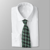 Modern gedempte olijf Houndstooth patroon Stropdas (Gebonden)