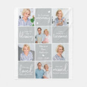 Modern gedenkteken gepersonaliseerd 6 fotocollage fleece deken (Voorkant)