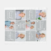 Modern gedenkteken gepersonaliseerd 6 fotocollage fleece deken (Voorkant (Horizontaal))