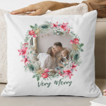 Modern Gedicht Poinsettia Rood Groene Krans Kerstm