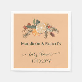 Modern gedroogd citrus Baby shower Servet