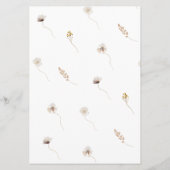 Modern gedroogde Bloemen Boho Krans Tafel Naam Kaart (Achterkant)