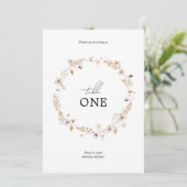 Modern gedroogde Bloemen Boho Krans Tafel Naam Kaart (Staand voorkant)