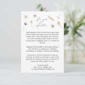 Modern gedroogde wilde bloem Boho Wedding Details Informatiekaartje (Staand voorkant)
