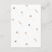 Modern gedroogde wilde bloem Boho Wedding Details Informatiekaartje (Achterkant)