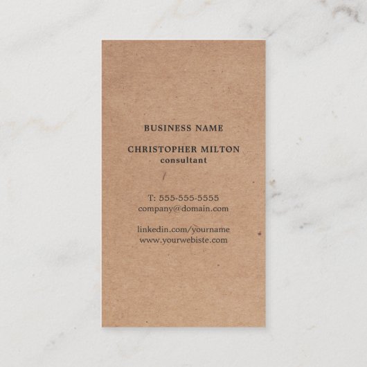 Modern gedrukt Kraft blauw wit monogram Visitekaartje (Achterkant)